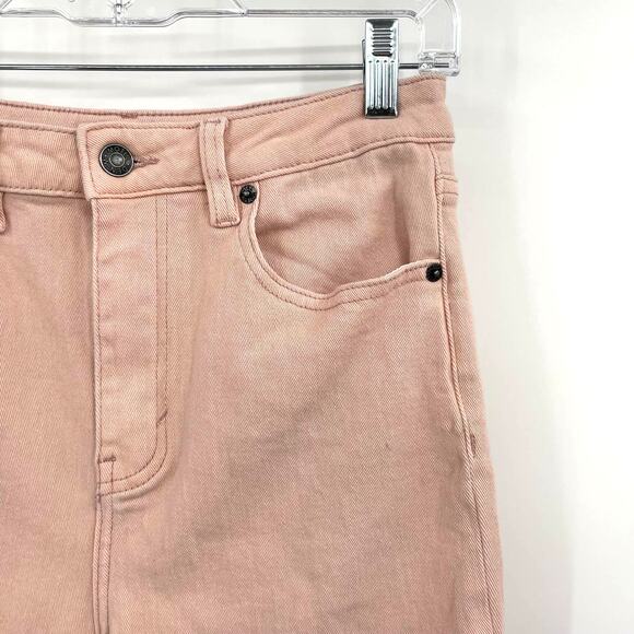 Motel Rocks BOOTLEG JEANS IN BLUSH Medium Light Pink Bootcut Flare Leg Stretch - Picture 8 of 16